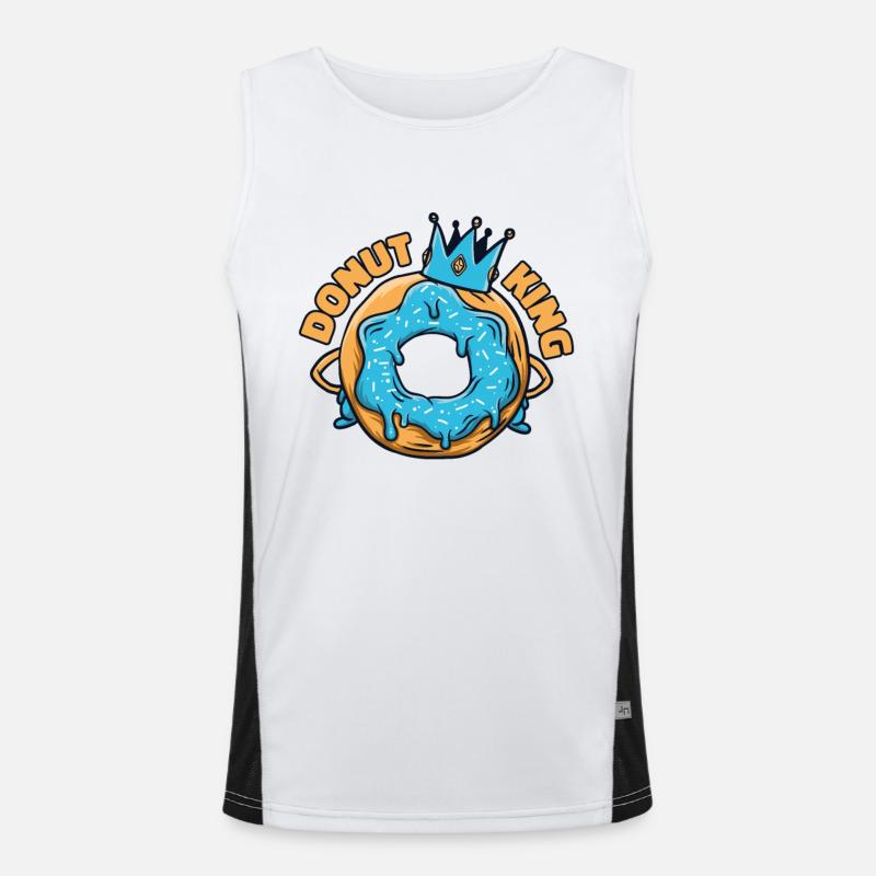 Donut King Doughnut Maker Glazed Lover Donut Men's Functional Contrast Tank Top 