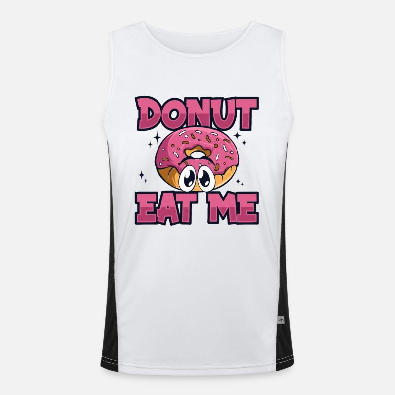Donut Eat Me Doughnut Glazed Maker Lover Donut Débardeur respirant contrasté Homme 