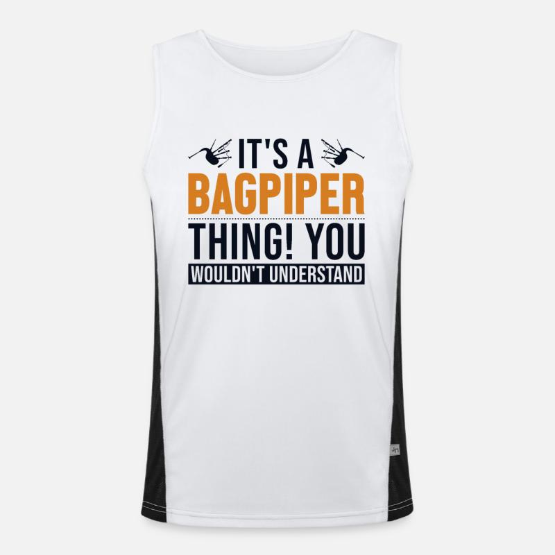C’est un truc de cornemuse Great Highland Blowpipe Débardeur respirant contrasté Homme 