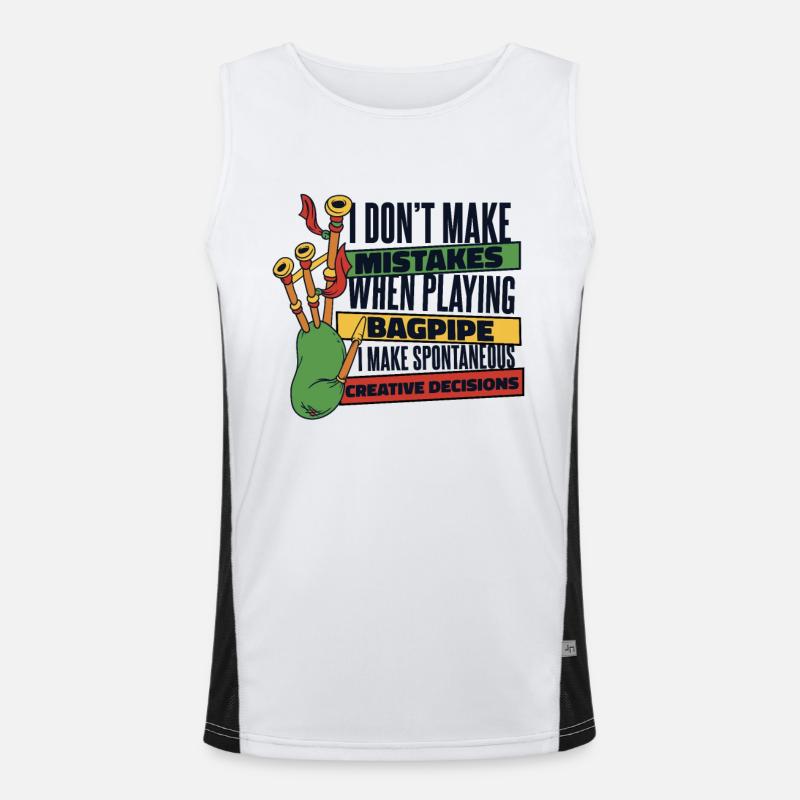 I Don't Make Mistakes When Playing Blowpipe Men's Functional Contrast Tank Top 
