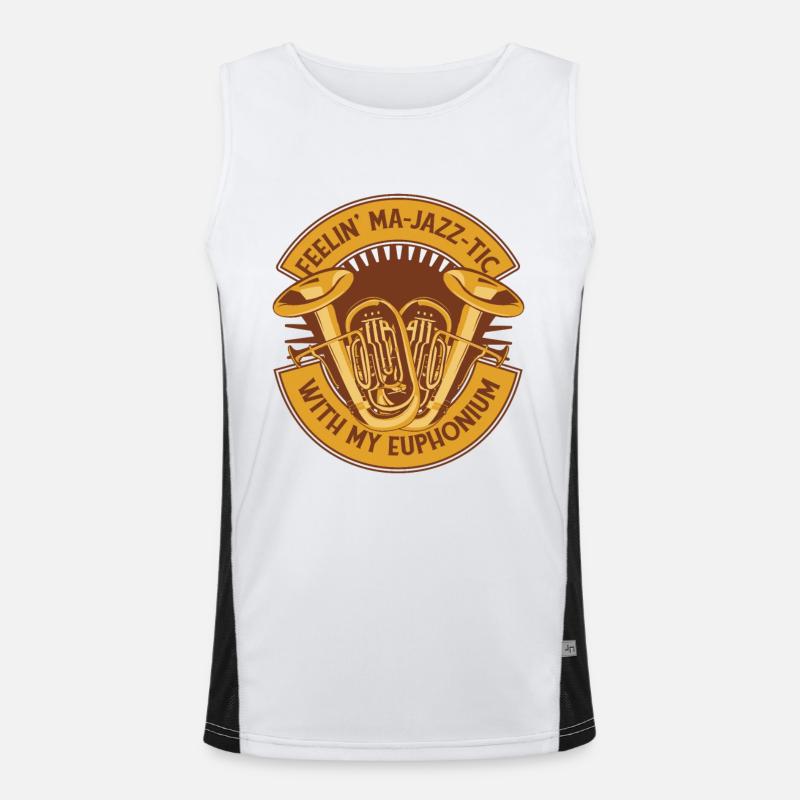 Feeling Ma-Jazz-Tic Instrument Euphonist Player - Men's Functional Contrast Tank Top - white/black