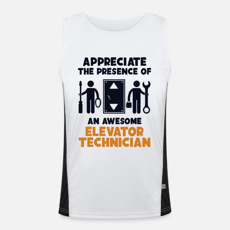 Appreciate Presence Of Awesome Elevator Men's Functional Contrast Tank Top 