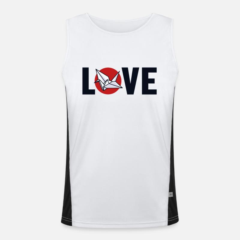 Origami Love Paper Crane Folding Eule Master Funktionelles Kontrast-Tank Top für Männer 