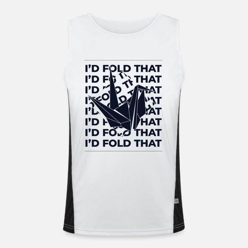 I'd Fold That Owl Paper Crane Folding Master Men's Functional Contrast Tank Top 