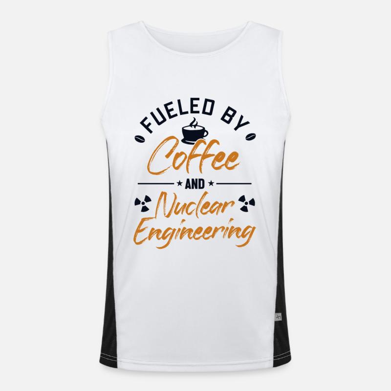 Fueled by Coffee and Nuclear Engineering Nuclear Men's Functional Contrast Tank Top 