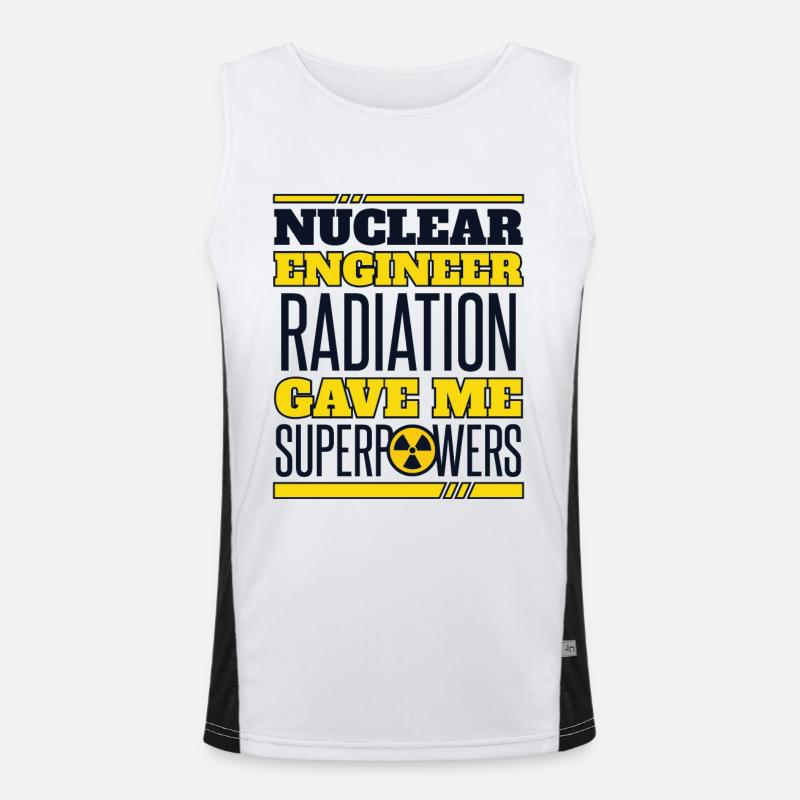 Radiation Gave Me Superpowers Uranium Nuclear Men's Functional Contrast Tank Top 