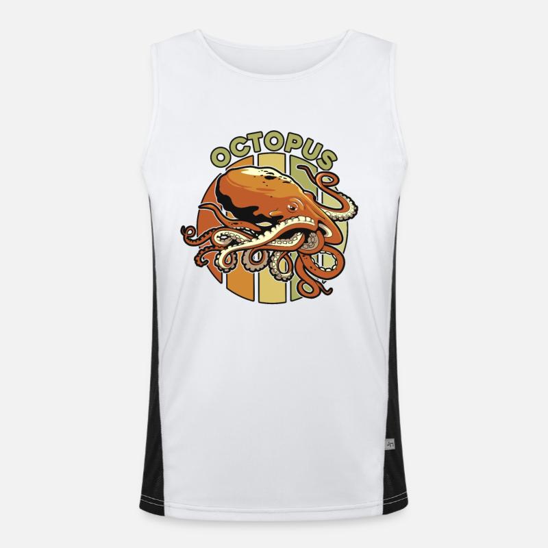 Rétro Céphalopode Octopodes Octopoda Lover Octopus Débardeur respirant contrasté Homme 