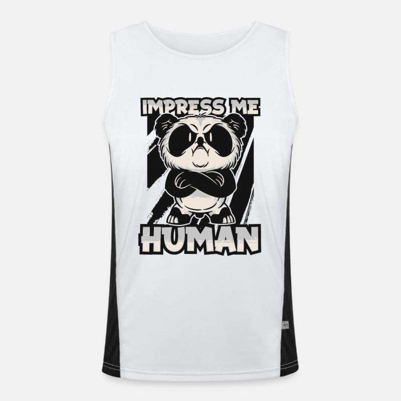 Impressionnez-moi Panda humain Ours Ami Panda géant Débardeur respirant contrasté Homme 