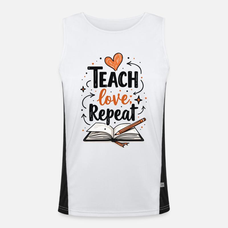 Teach Love Repeat – École de formation des formateurs d’enseignants Débardeur respirant contrasté Homme 