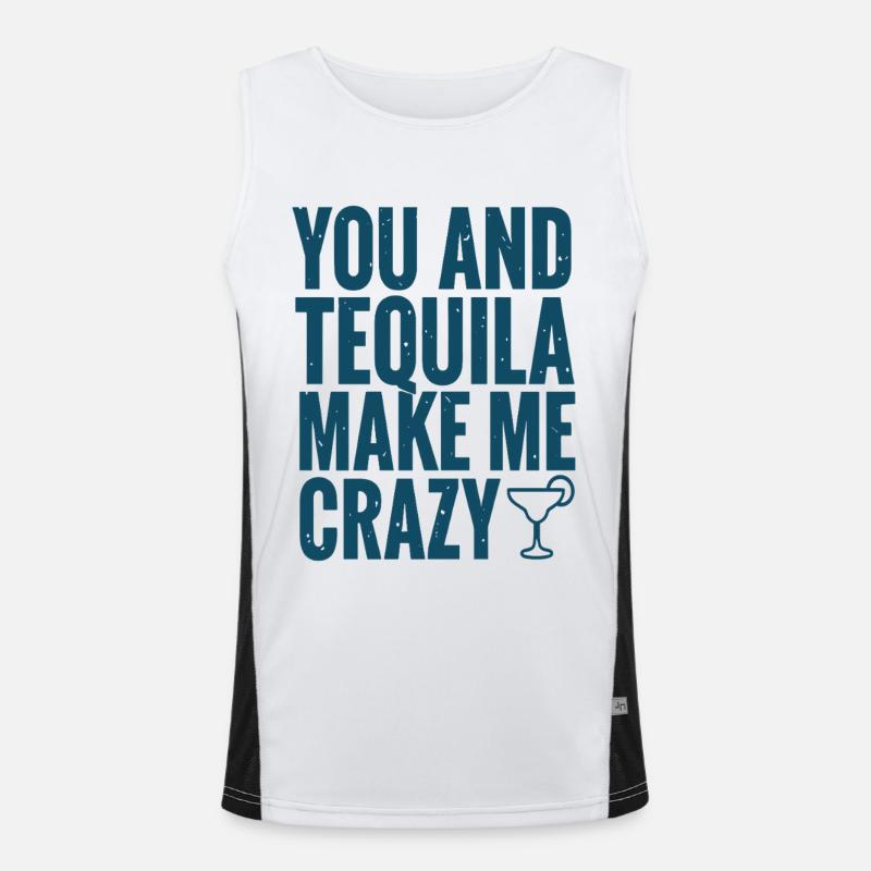 Tequila Party Saying Quote Men's Functional Contrast Tank Top 