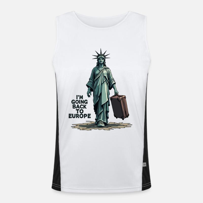 Lustige Freiheitsstatue USA Amerika Sarkasmus Funktionelles Kontrast-Tank Top für Männer 