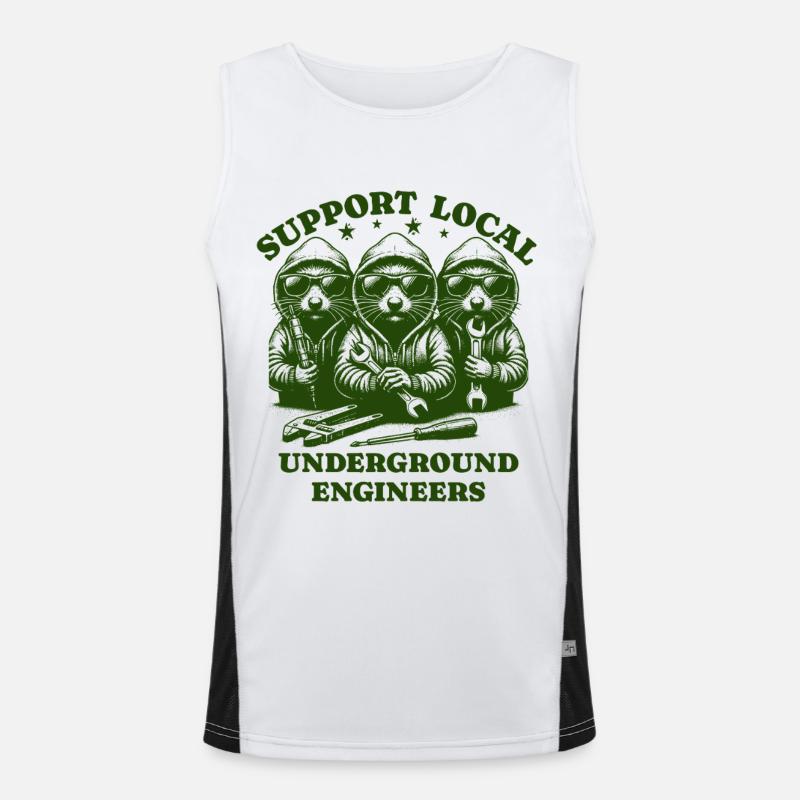 mole Liebe Support Local underground engineers Funktionelles Kontrast-Tank Top für Männer 