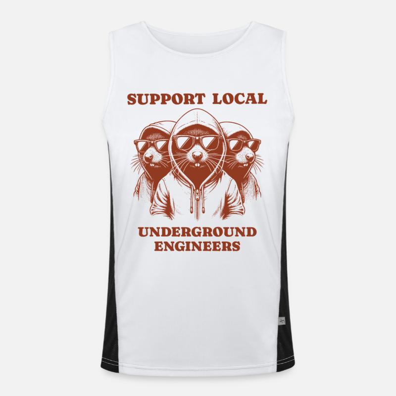 mole Liebe Support Local underground engineers Funktionelles Kontrast-Tank Top für Männer 