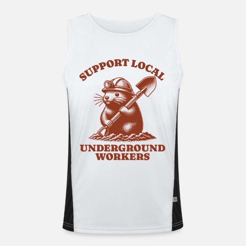 Support Local Underground Workers Lustiges Mole Funktionelles Kontrast-Tank Top für Männer 