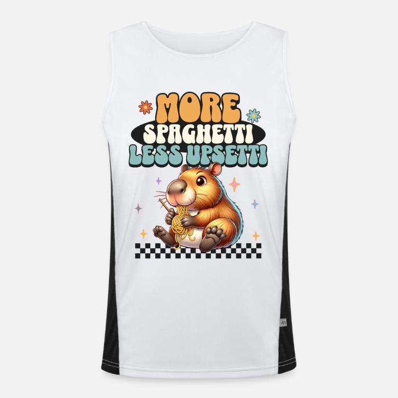 More Spaghetti Less Upsetti Funktionelles Kontrast-Tank Top für Männer 