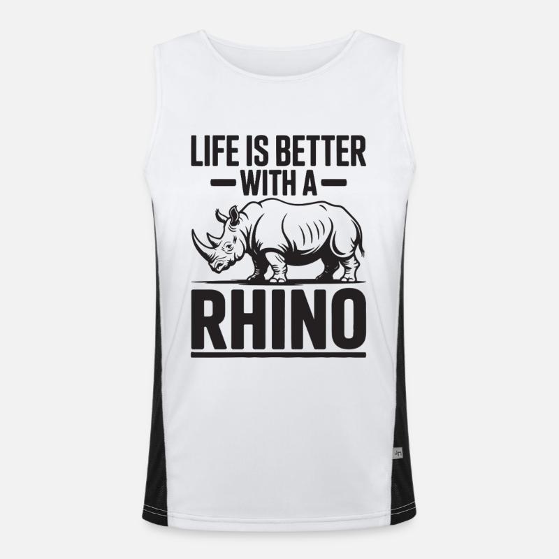 Nashorn Funktionelles Kontrast-Tank Top für Männer 