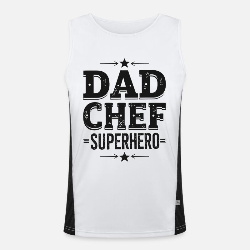 Papa chef super-héros – Papa Koch Superheld Débardeur respirant contrasté Homme 