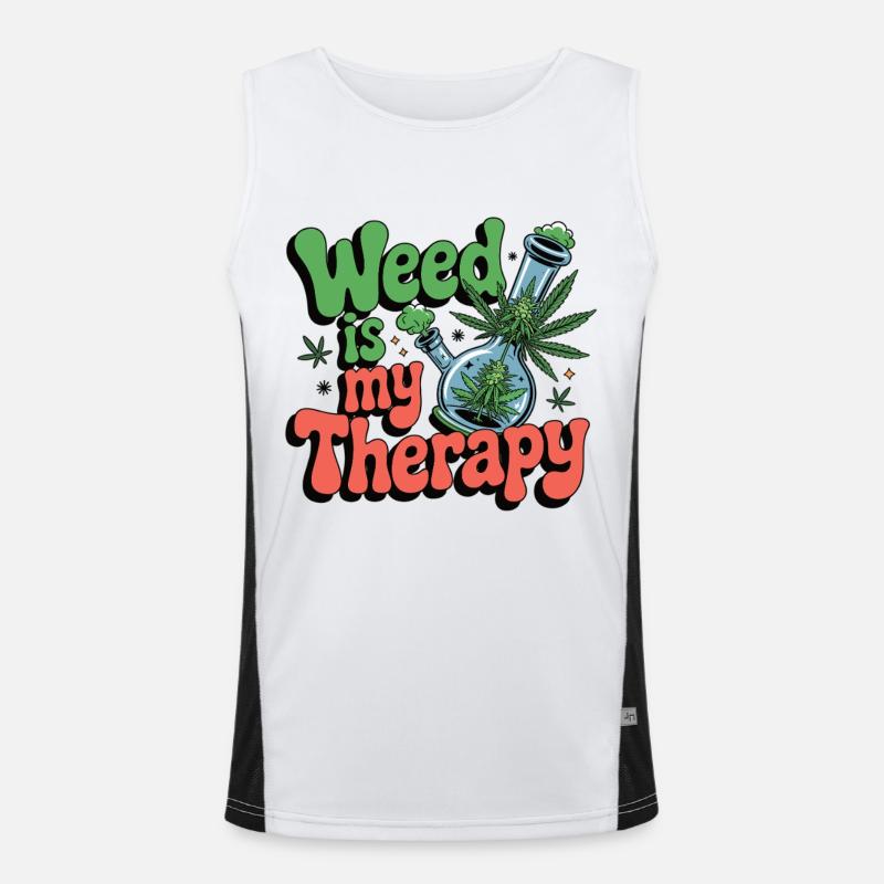 Weed is my therapy - relaxation on prescription Men's Functional Contrast Tank Top 