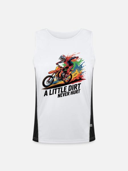 Motocross: Dreckige Leidenschaft - Funktionelles Kontrast-Tank Top für Männer  - Weiß/Schwarz - Vorne