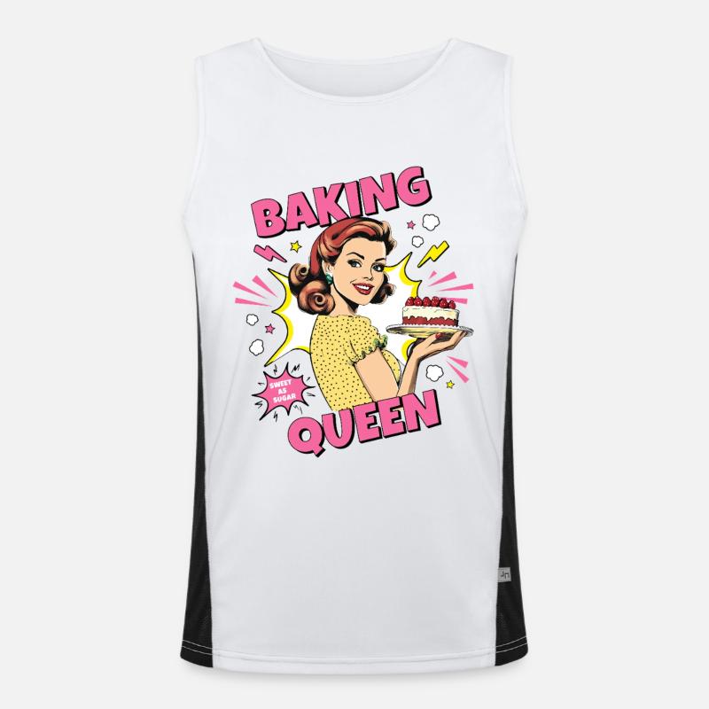 Baking Cake Baking Queen Baking Fairy Baker Pop Art Men's Functional Contrast Tank Top 