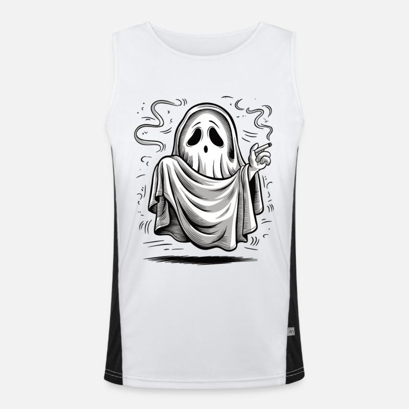 Geist mit schwarzem Humor - Rauchender Geist Funktionelles Kontrast-Tank Top für Männer 
