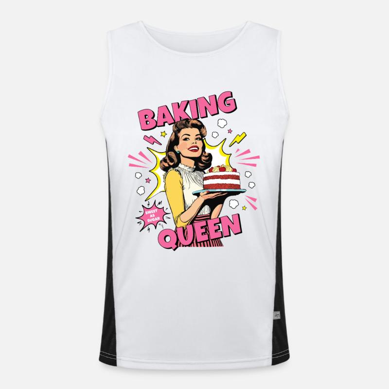 Baking Cake Baking Queen Baking Fairy Baker Pop Art Men's Functional Contrast Tank Top 