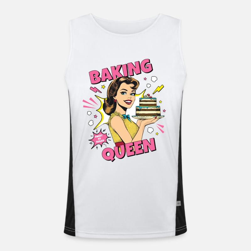 Baking Cake Baking Queen Baking Fairy Baker Pop Art Men's Functional Contrast Tank Top 