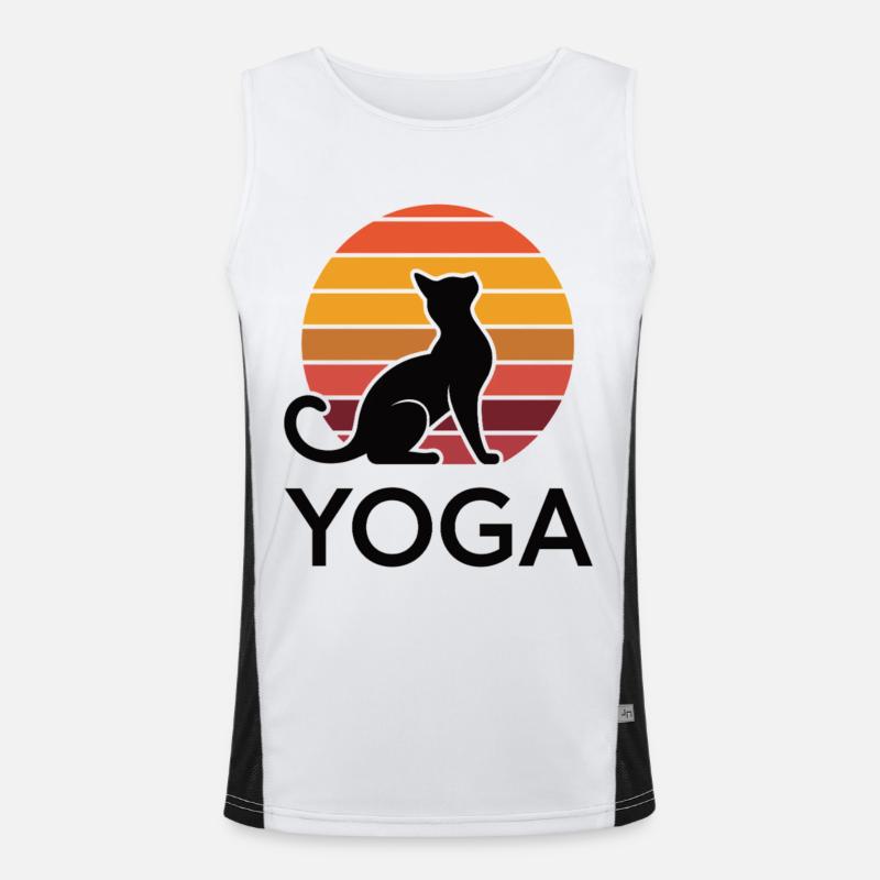 Zen Cat in Sunset Men's Functional Contrast Tank Top 