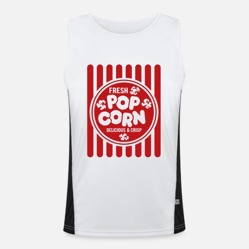 Frisches Popcorn - knusprig & lecker - Geschenk Funktionelles Kontrast-Tank Top für Männer 