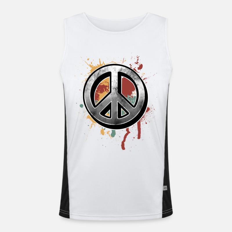 Peacezeichen Funktionelles Kontrast-Tank Top für Männer 