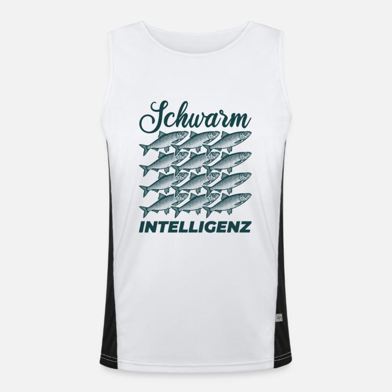 Schwarm Intelligenz - Hering Schwarm Funktionelles Kontrast-Tank Top für Männer 