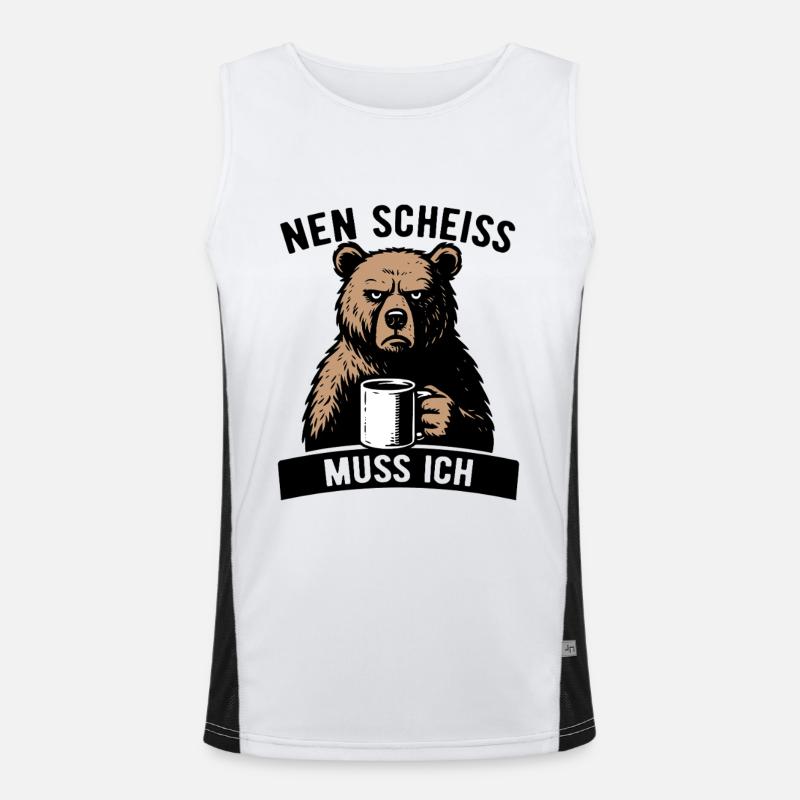 Brummiger Bär - Nen Scheiß muss ich - Kaffee Funktionelles Kontrast-Tank Top für Männer 