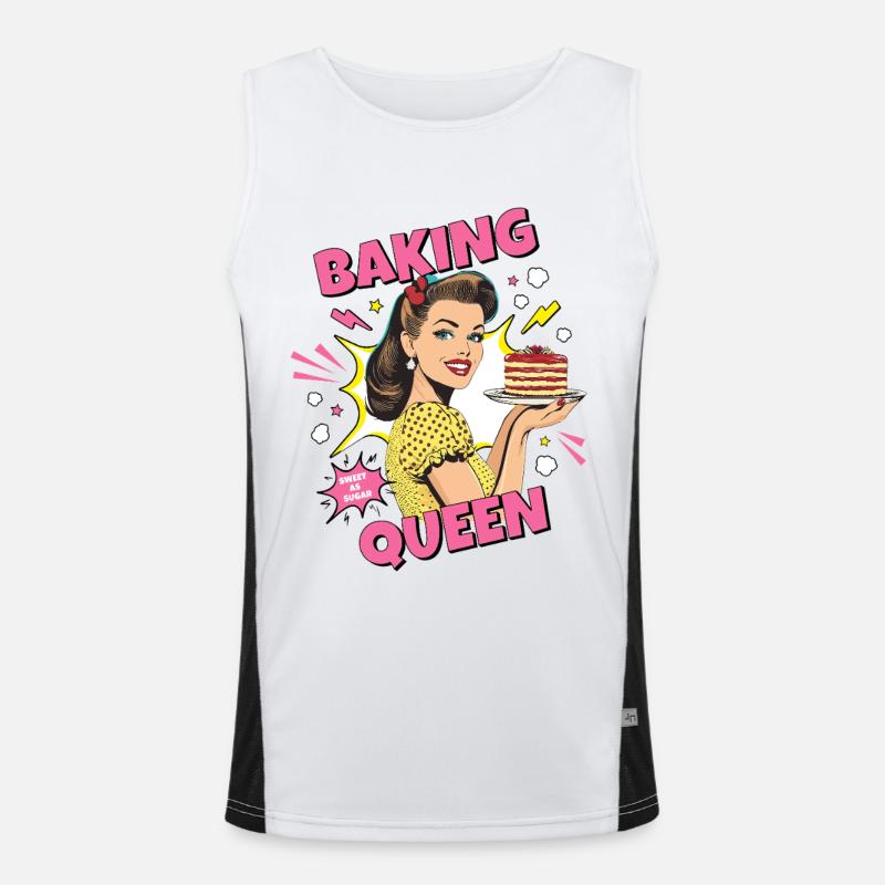 Cuisson Gâteau Cuisson Reine Cuisson Fée Boulanger Pop Art Débardeur respirant contrasté Homme 