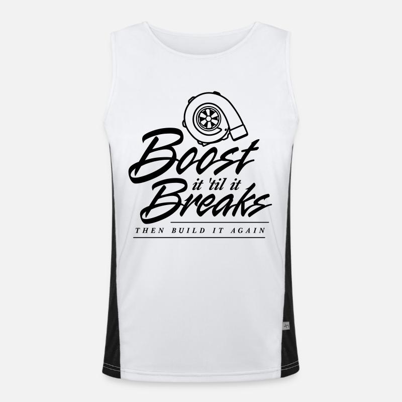 Boost it till it Breaks - Men's Functional Contrast Tank Top  - white/black