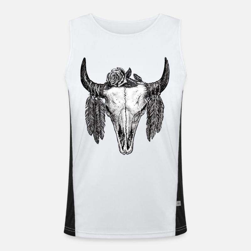 Skull Tattoo II Men's Functional Contrast Tank Top 