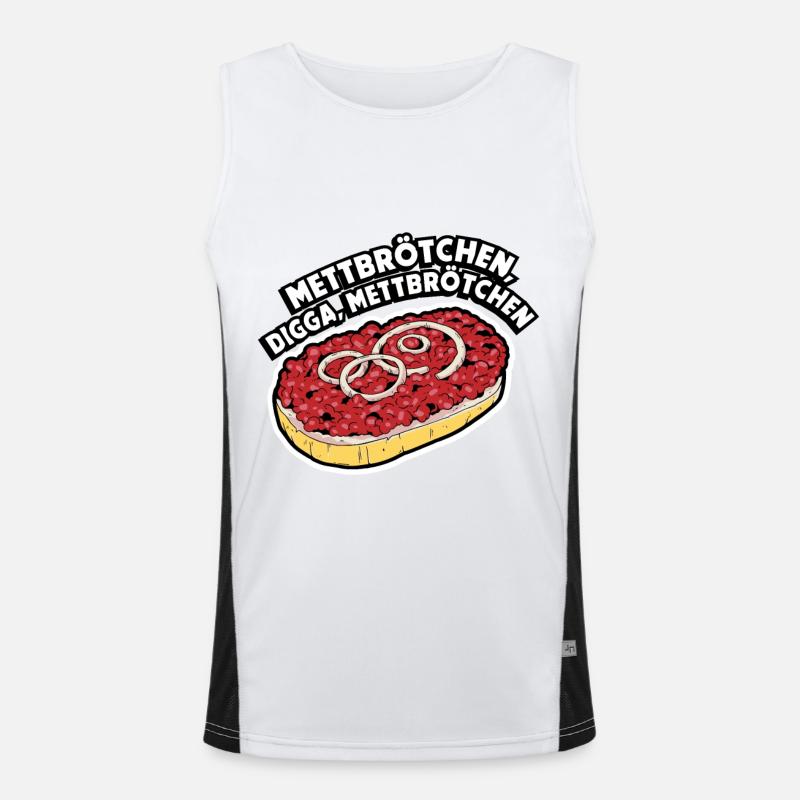 Mettbrötchen digga Mettbrötchen Metzger Funktionelles Kontrast-Tank Top für Männer 
