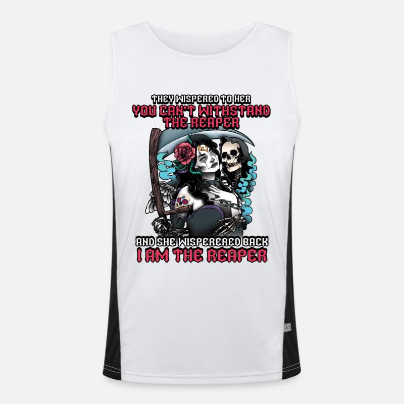 Ich Bin Der Sensenmann Dia De Los Muertos Funktionelles Kontrast-Tank Top für Männer 