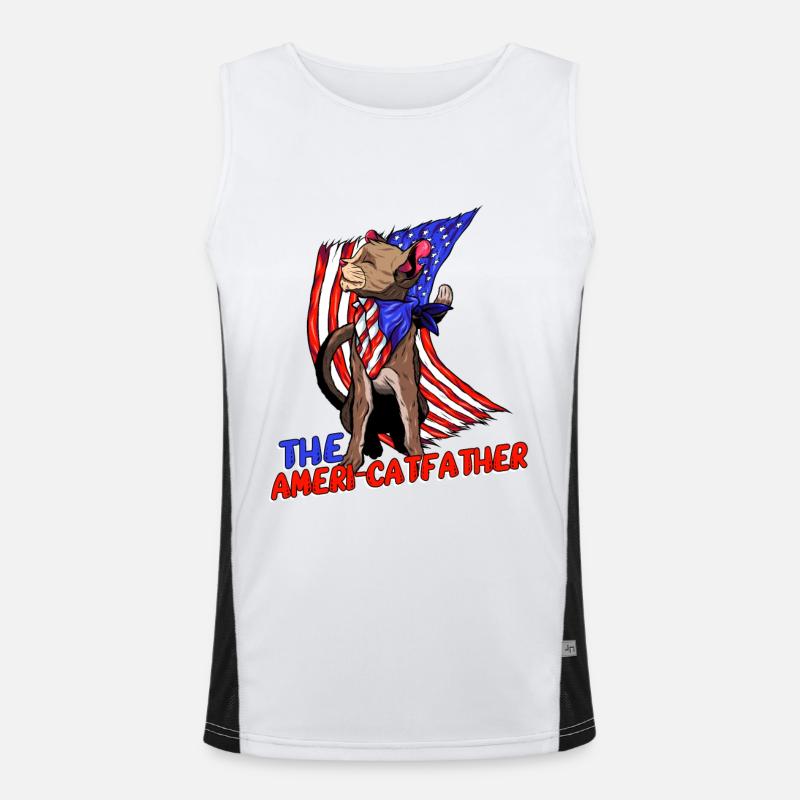 Ameri-catfather July 4 Independence Day Men's Functional Contrast Tank Top 