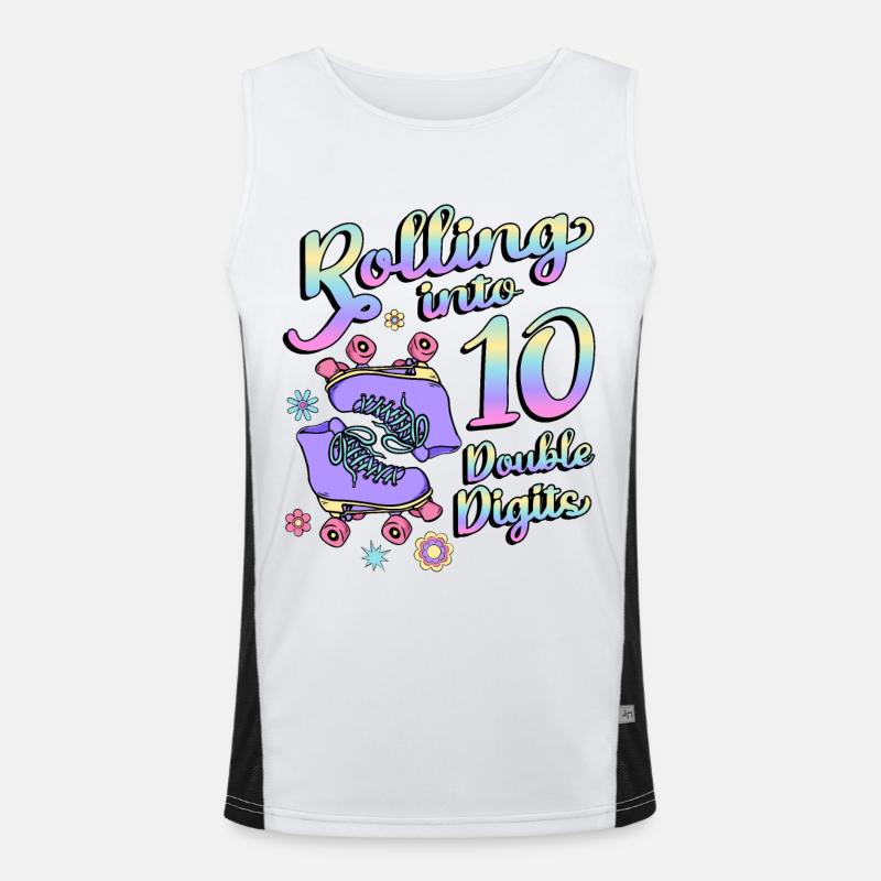 Rolling Into 10 Double Digits Floral Skaters 10. Funktionelles Kontrast-Tank Top für Männer 