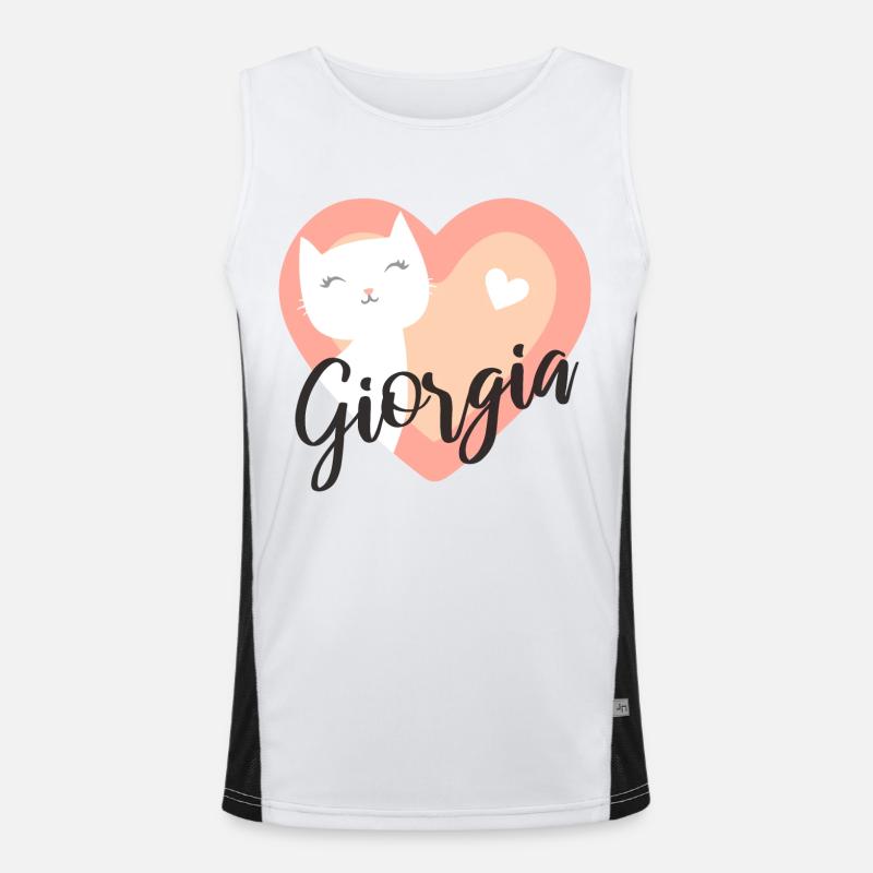 Giorgia Surname First Name Kitten Men's Functional Contrast Tank Top 