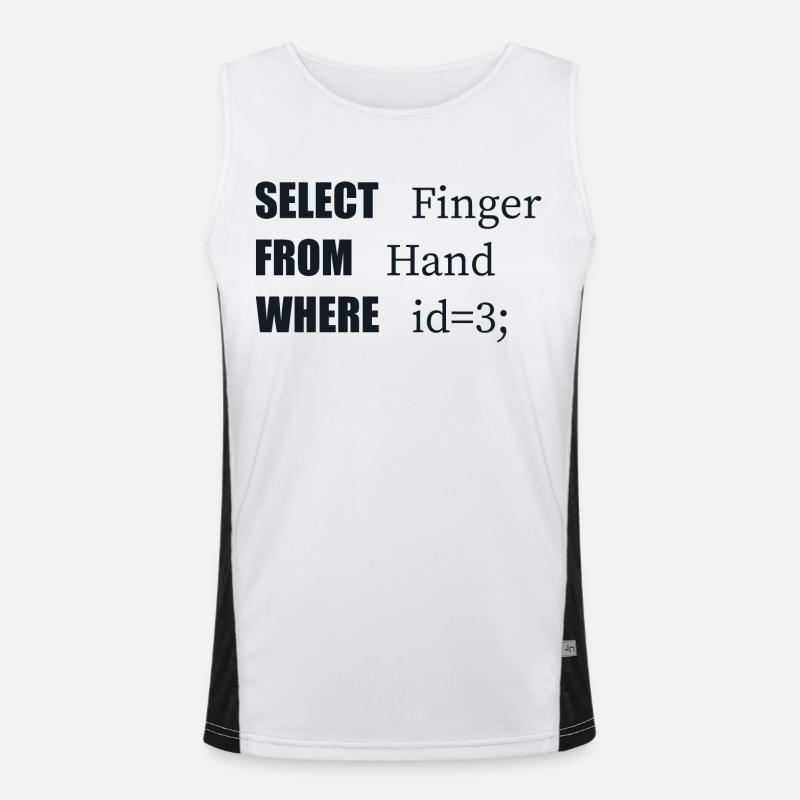 Handauswahl Finger, Lustiger Code. Programmierer-Sprache Funktionelles Kontrast-Tank Top für Männer 