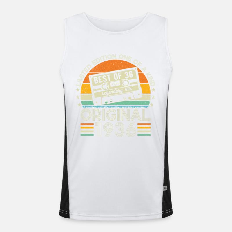 1936 - A legendary year - Men's Functional Contrast Tank Top  - white/black