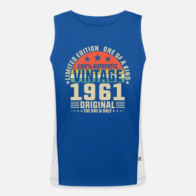 Vintage 1961 - Ein legendärer Geburtstagsspruch Funktionelles Kontrast-Tank Top für Männer 