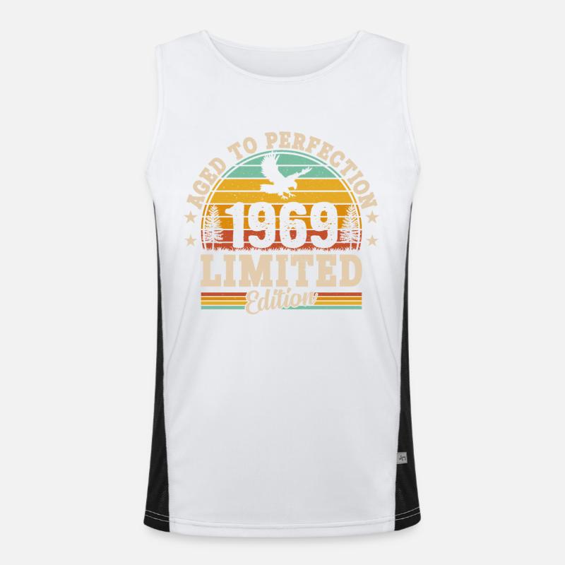 1969 - A legendary year - Men's Functional Contrast Tank Top - white/black