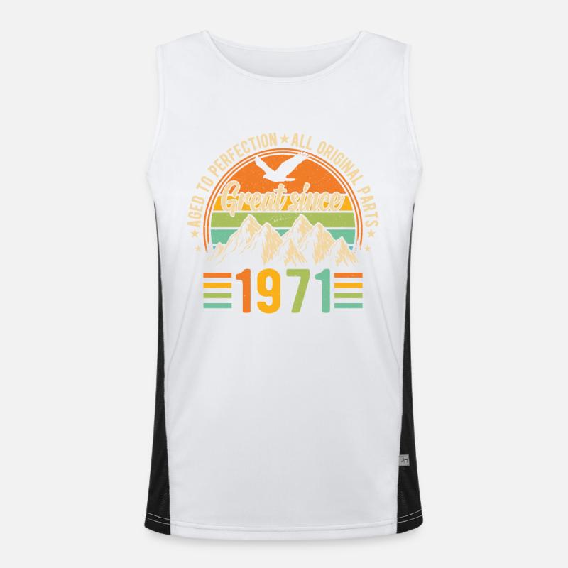 1971 - A legendary year - Men's Functional Contrast Tank Top  - white/black