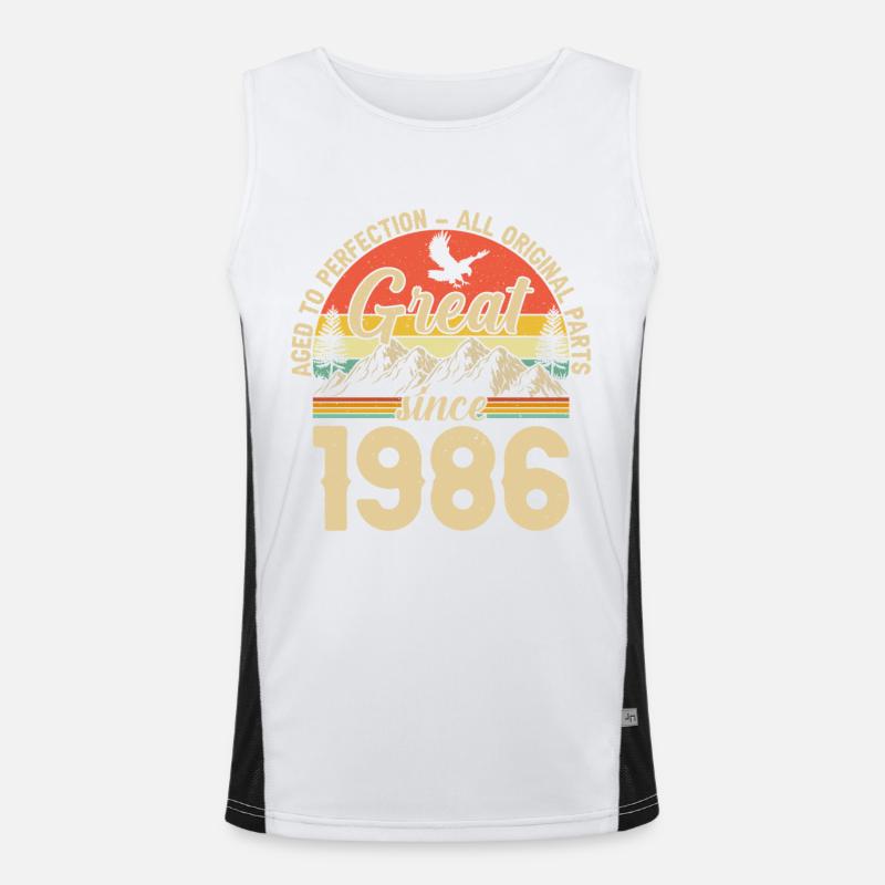 1986 - A legendary year - Men's Functional Contrast Tank Top  - white/black