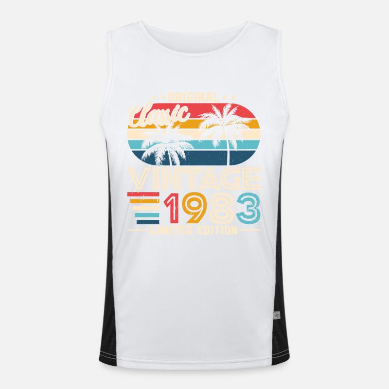 1983 - Timeless elegance - Men's Functional Contrast Tank Top  - white/black
