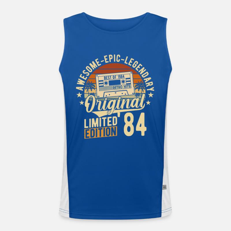 Retro 1984 Geburtstag Funktionelles Kontrast-Tank Top für Männer 
