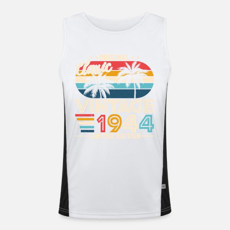 1944 - Timeless elegance - Men's Functional Contrast Tank Top  - white/black