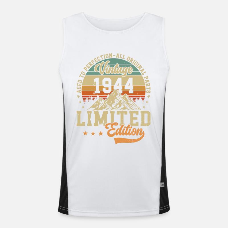 1944: Timeless Birthday Gift - Men's Functional Contrast Tank Top  - white/black
